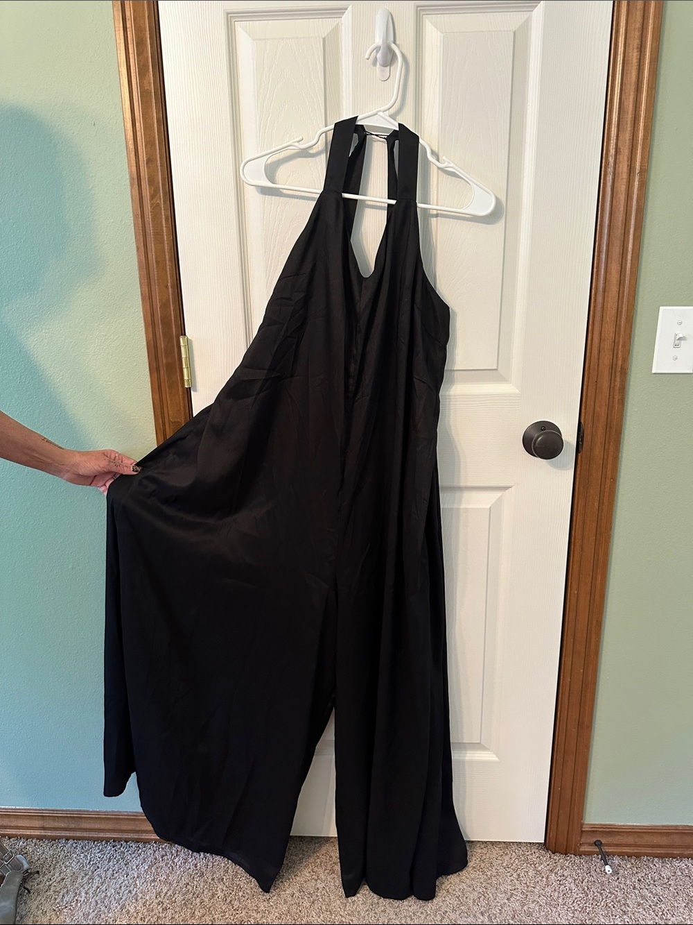 Banana Republic Black Halter Wide-Leg Jumpsuit